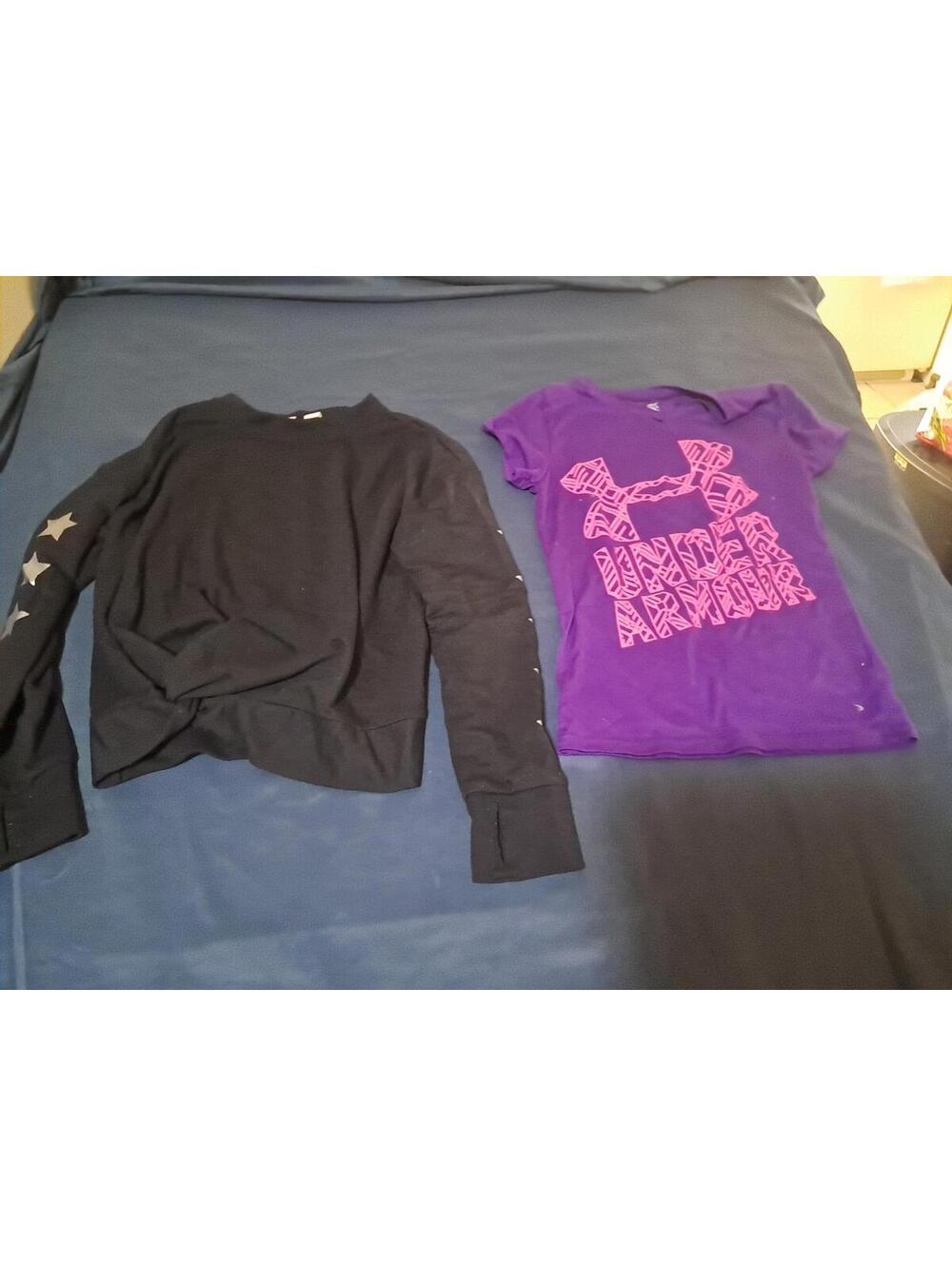 2 Piece Tops Girls Size 6 Under Amour And Gap Lot Stars, Purple